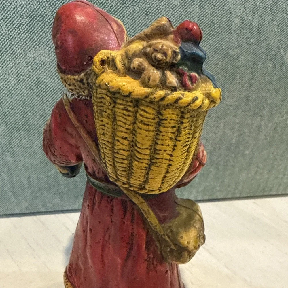 Old World Santa Hard Plastic Lg‎ Blow Mold Hanging 7